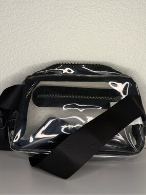 Clear Black Trim Men’s Crossbody Bag